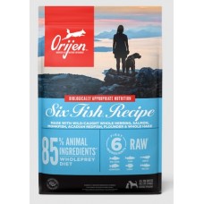 Orijen Six Fish Recipe- за кучета над 12 месечна възраст, подходяща за кучета всички породи - 10.6 кг.